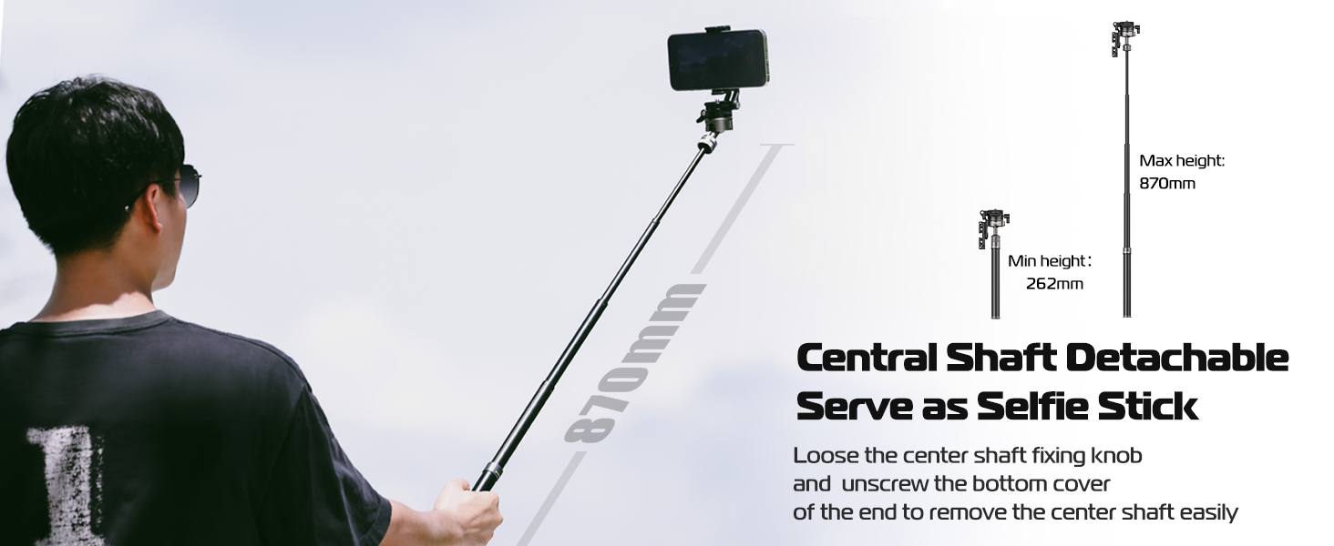 ULANZI MT-63 57" Foldable Tripod, 2-in-1 Clip, 5KG Load, Ball Head