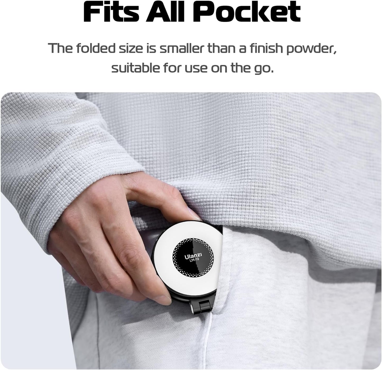 Ulanzi LM19 Magnetic LED Selfie Light with Magsafe, Sticky Ring for Phones