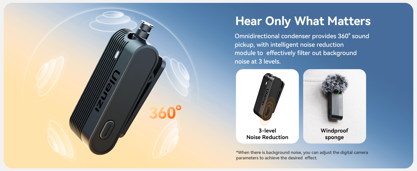 ULANZI A100 Wireless Lavalier Microphone