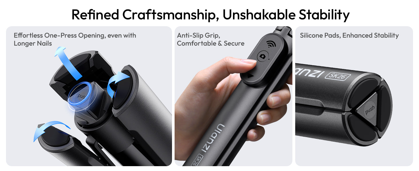 ULANZI SK26 Magnetic 44.5'' MagSafe Tripod/Selfie Stick w Remote iPhone 17 Pro & All