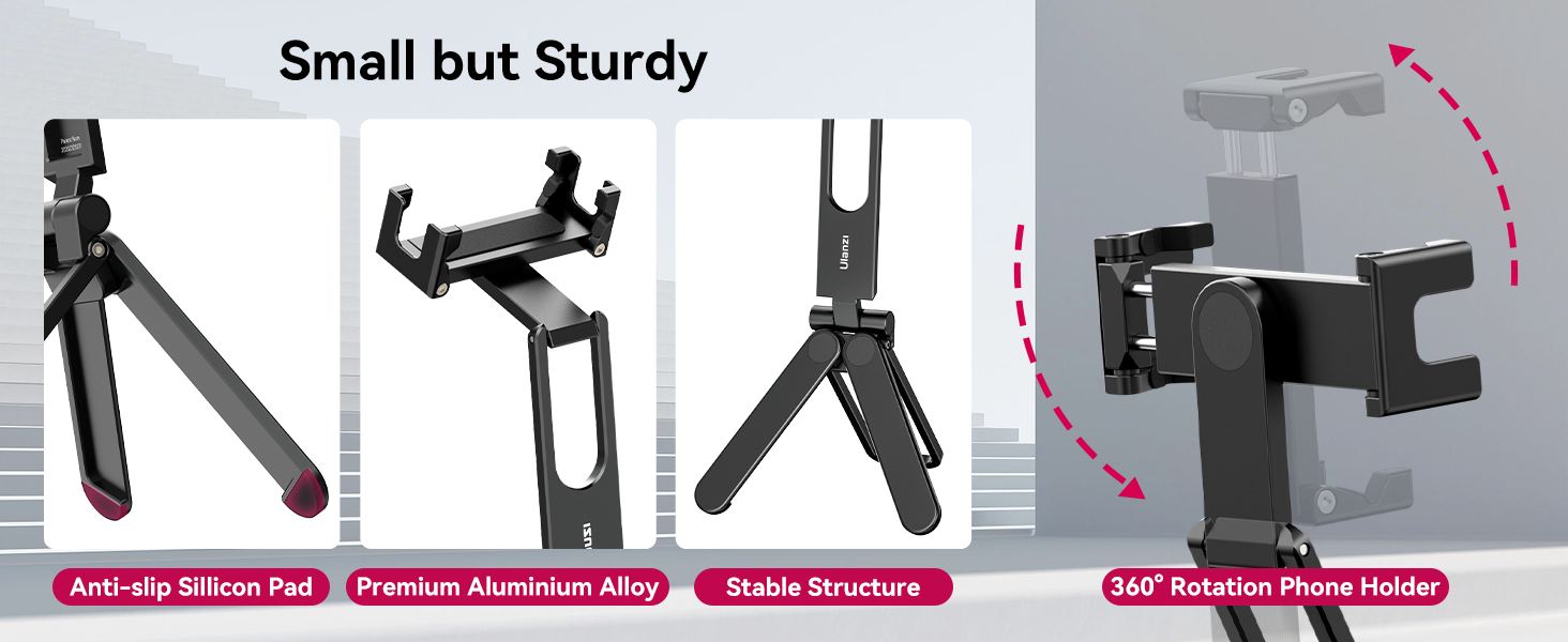 ULANZI MA26 Phone Tripod  â€“ Foldable, 2 Cold Shoe, Compact, Lightweight