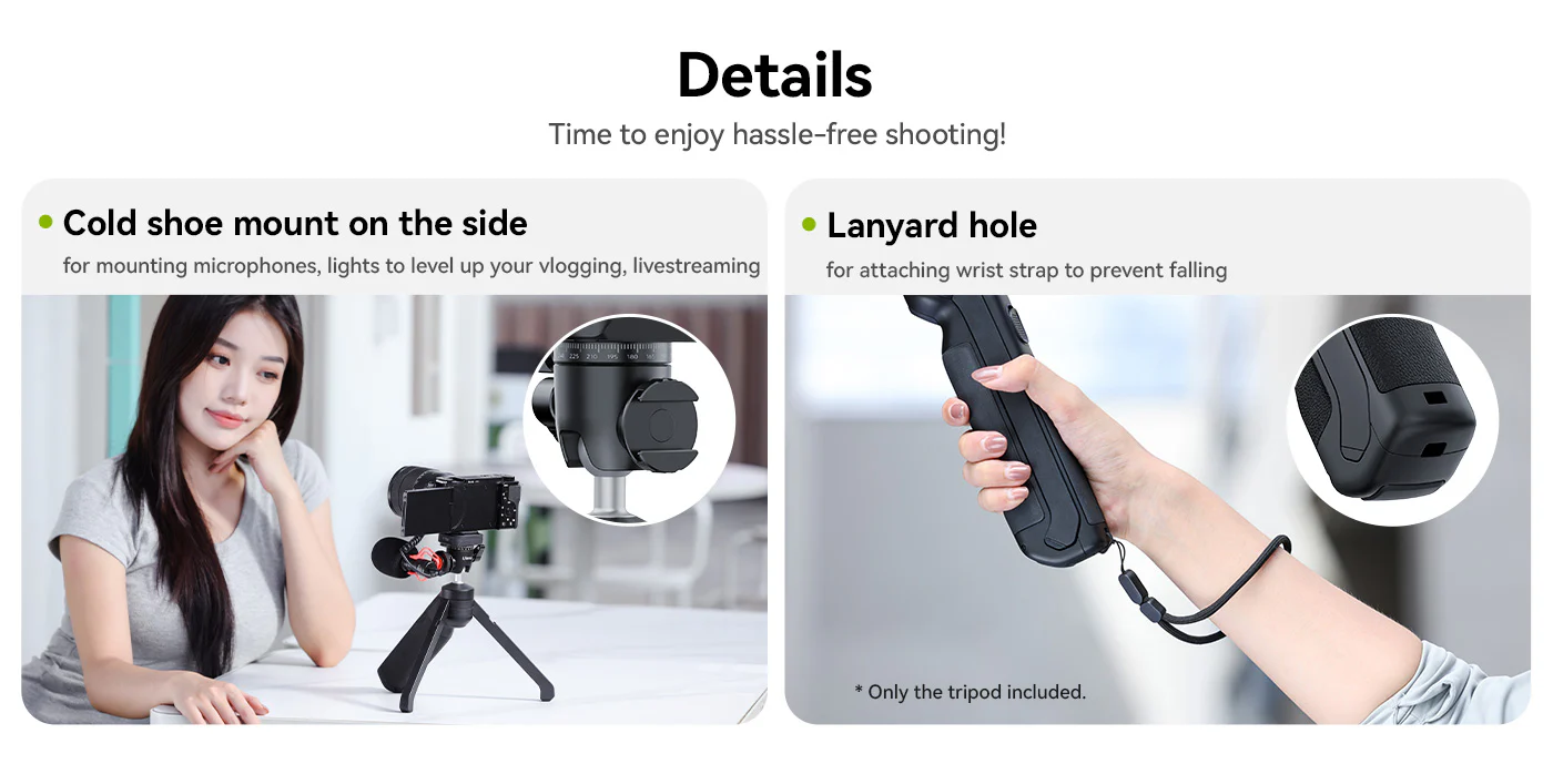 ULANZI TT38 Mini Tripod w/ Uka F38 QR for DJI/Insta360/Sony, Tabletop Stand