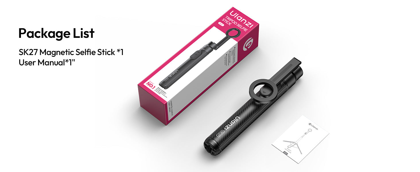 ULANZI SK27 (Magsafe) Magnetic Phone Tripod 165 cm, Selfie Stick w Bluetooth & 25N Magnet