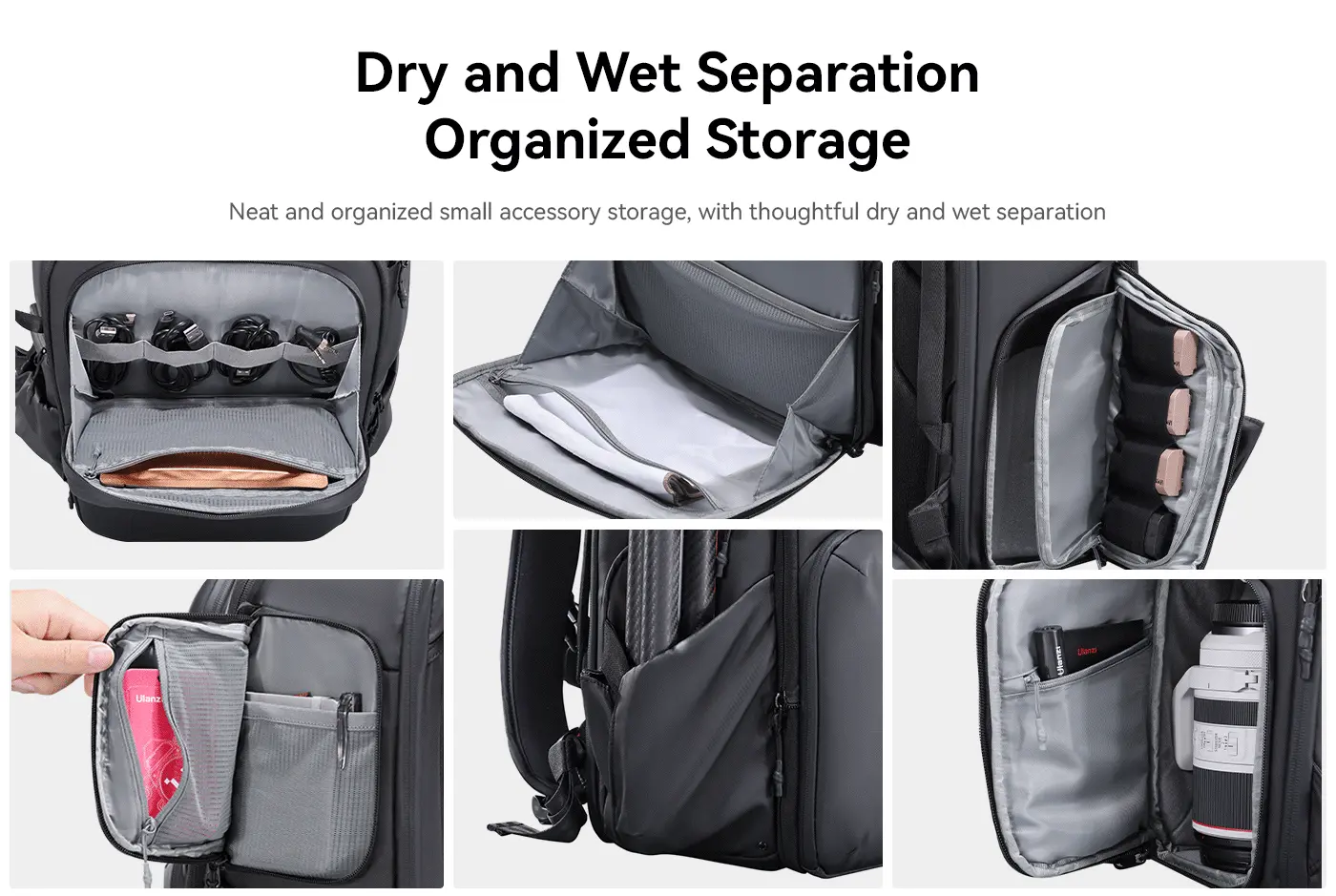 BP10 Hardshell Camera Backpack, Waterproof, 35L, for DSLR, Laptop, Black
