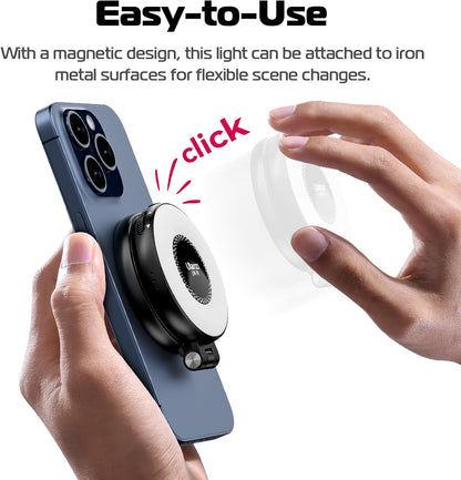 Ulanzi LM19 Magnetic LED Selfie Light with Magsafe, Sticky Ring for Phones
