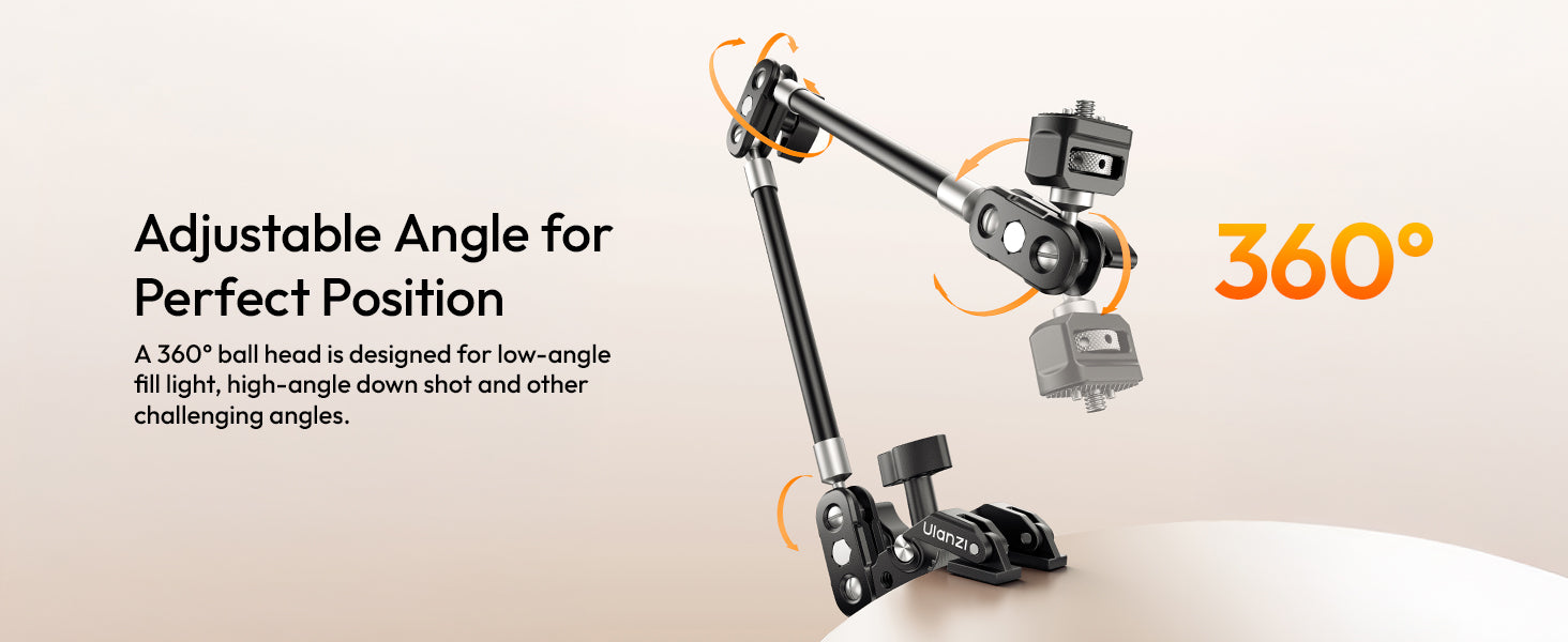 ULANZI CO78 22" Magic Arm with Super Clamp Desk C Clamp, 1kg Load Arm-C078 Kit