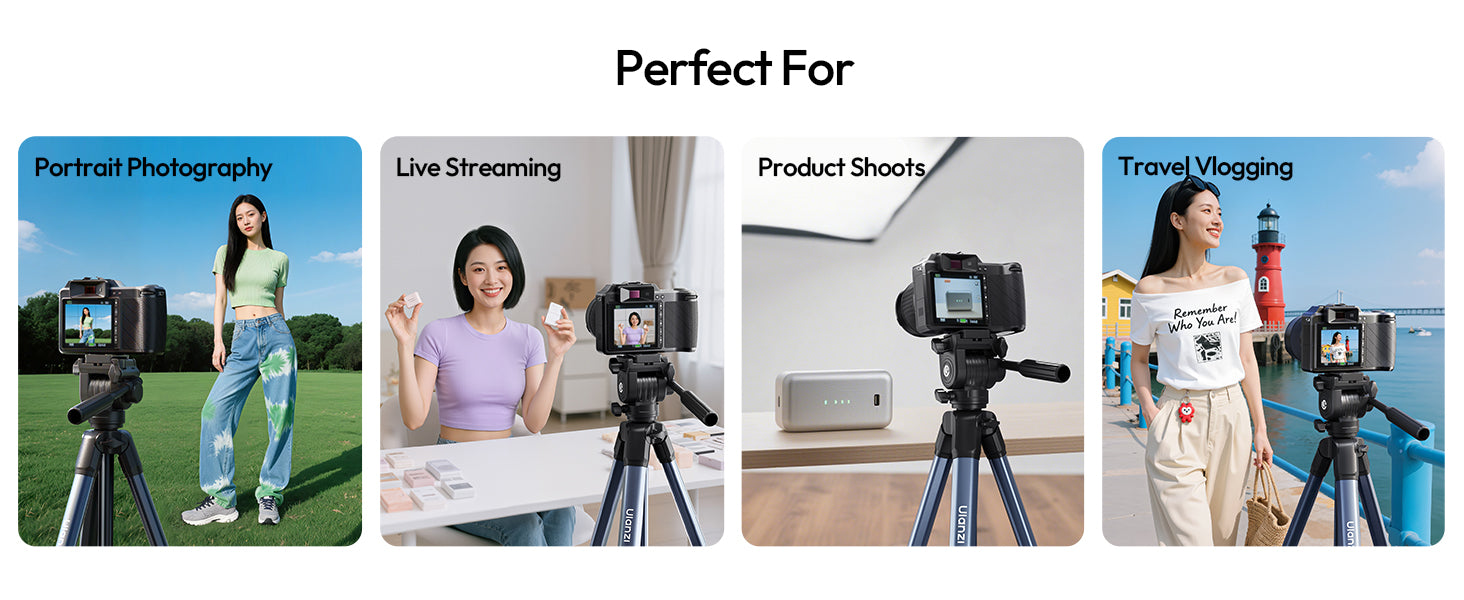 ULANZI TT39 Tripod 61" Vertical/Horizontal, Phone & DSLR, Adjustable