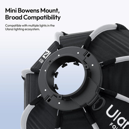 ULANZI QS30 30cm Octagonal Softbox with Quick Release Bowens Mount, Grid & Cloth Mini